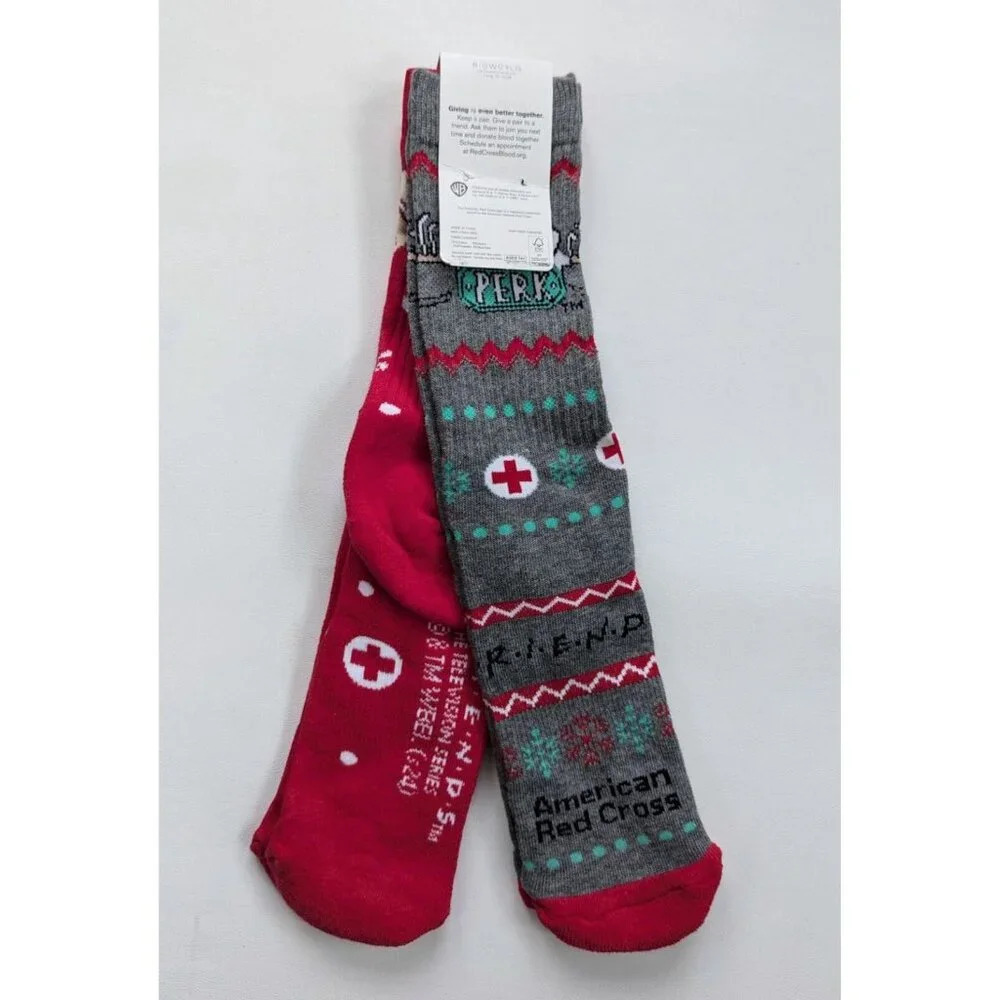AMERICAN RED CROSS Socks "FRIENDS" Limited edition, 2 Pairs NWT - Picture 3 of 5